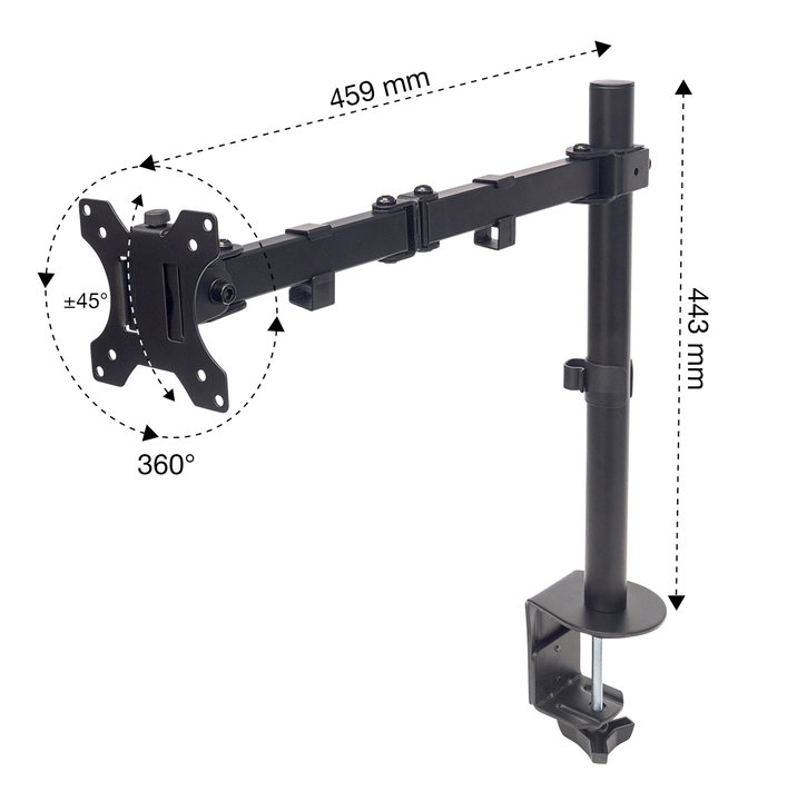 Supporto da Scrivania per Monitor 13-32" Doppio Snodo - Manhattan ICA-LCD 503M