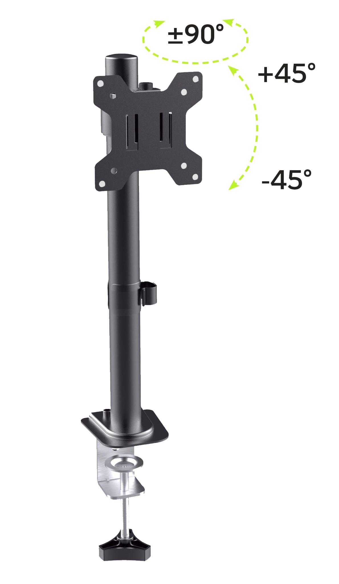 Supporto da Scrivania con Morsetto per Monitor 13-32'' Braccio Corto Inclinabile - Techly ICA-LCD 510BK