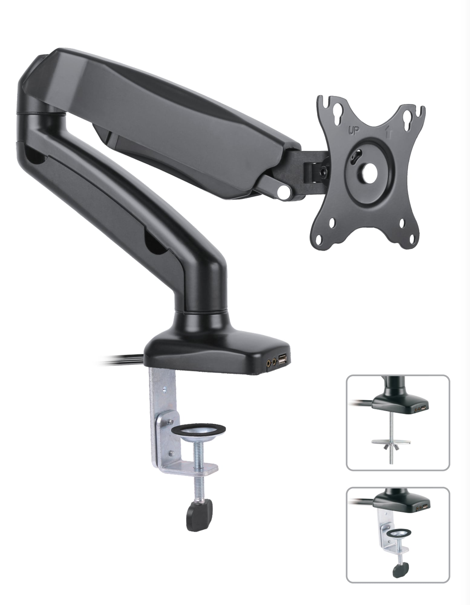 Supporto da Scrivania per Monitor 13-27'' con USB e audio - Techly ICA-LCD 514