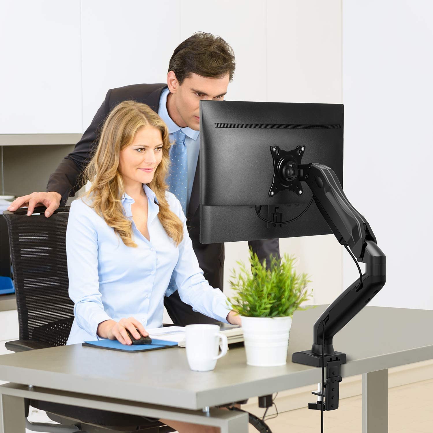Supporto da Scrivania per Monitor 13-27'' con USB e audio - Techly ICA-LCD 514