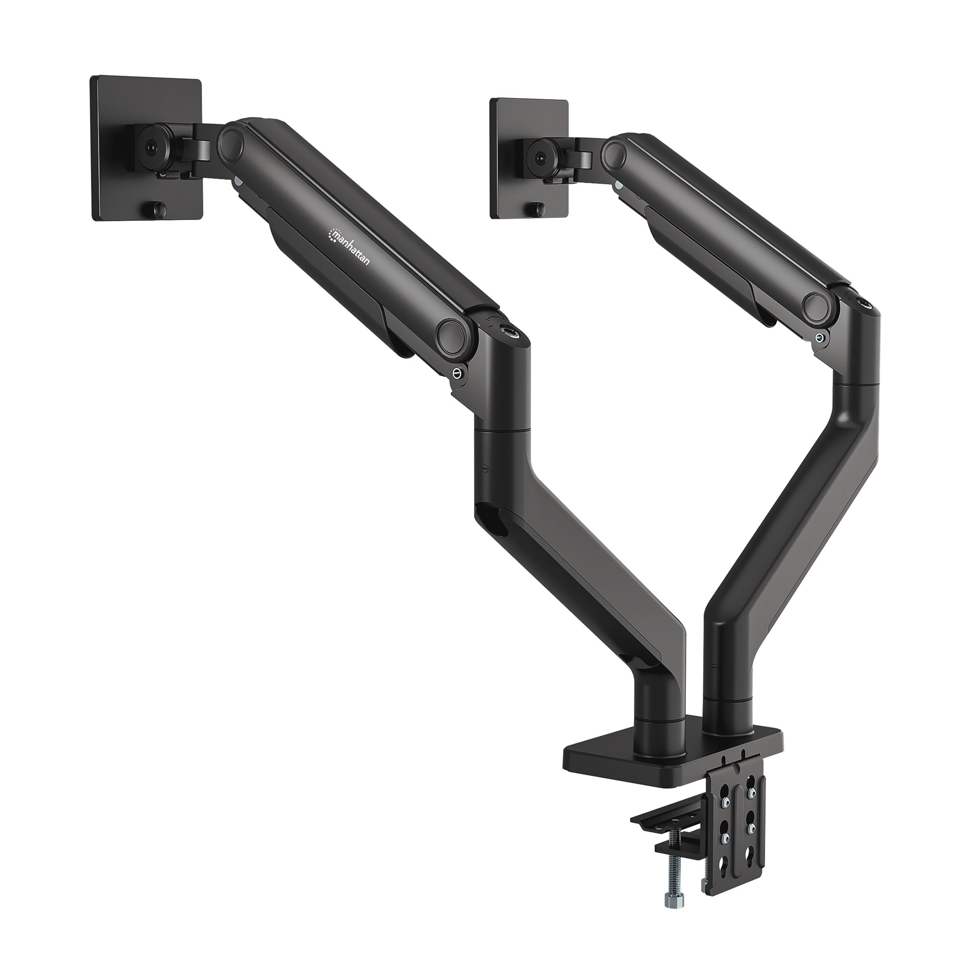 Supporto da Scrivania per Doppio Monitor 17-45'' con Molla Meccanica in Alluminio - Manhattan ICA-LCD 545