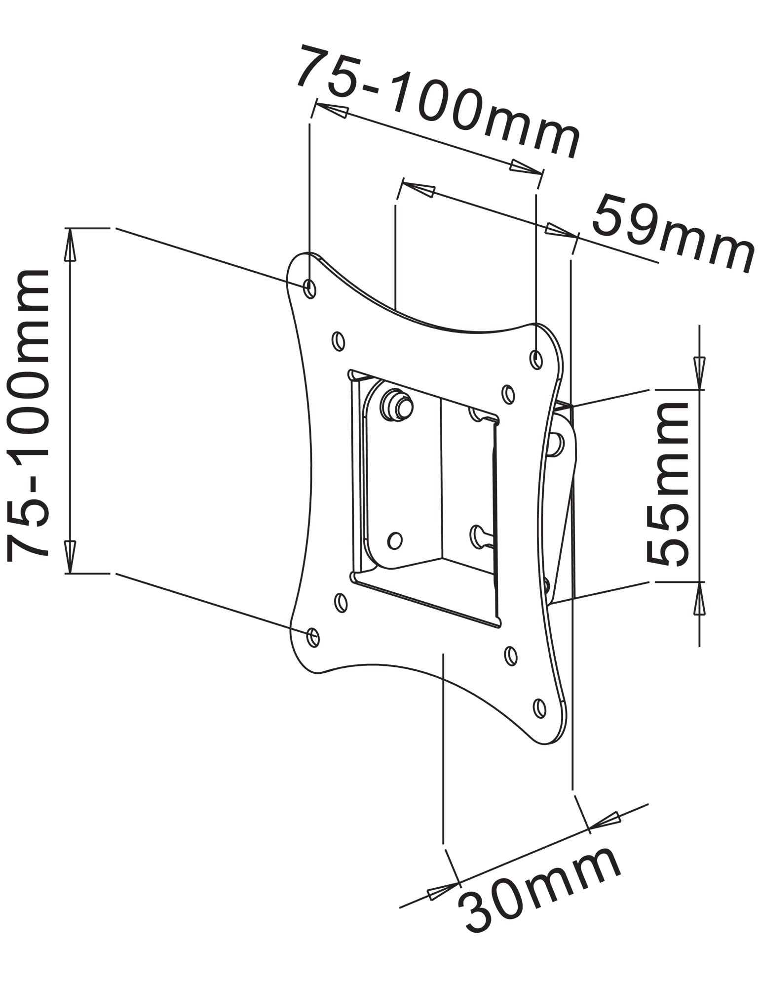 Supporto a Muro Inclinabile per TV 13-30'' nero - Techly ICA-LCD 900
