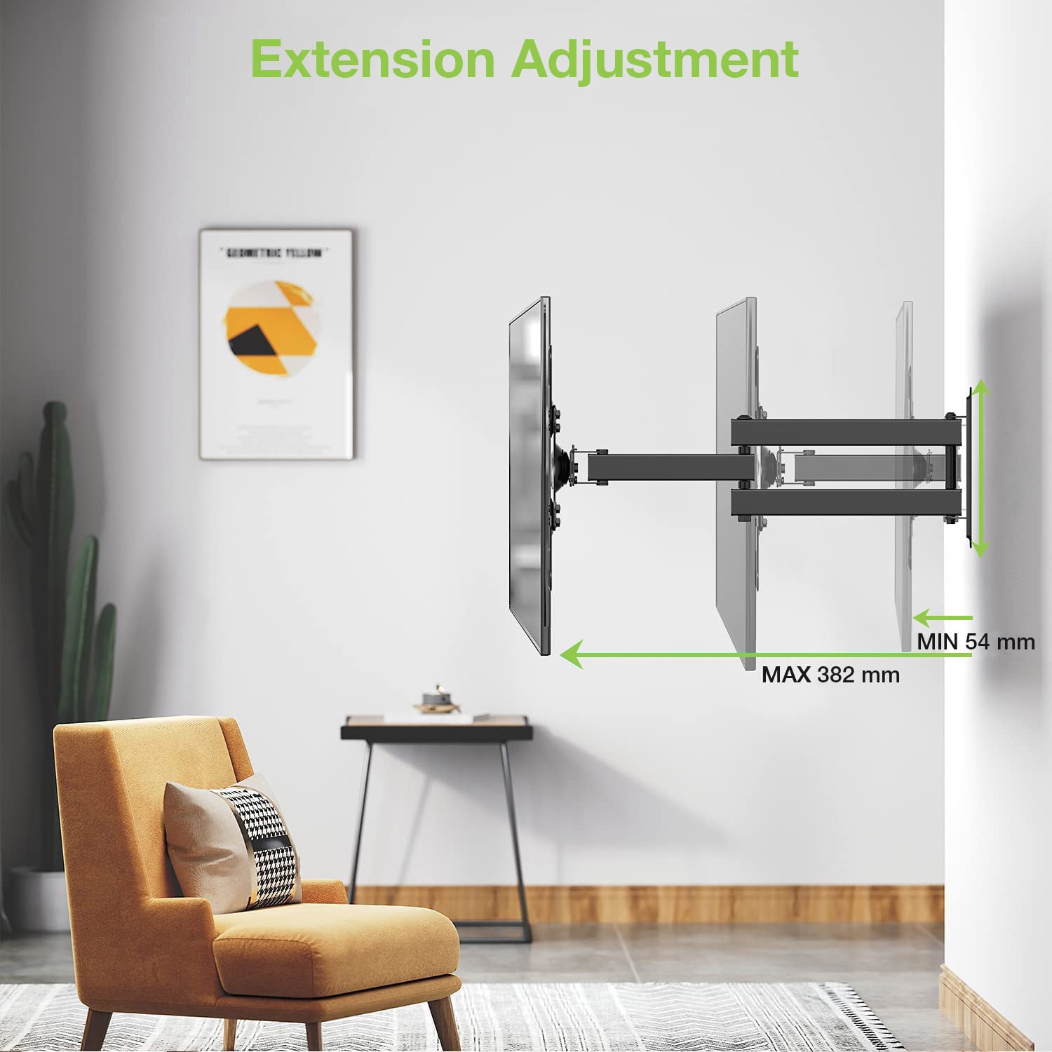 Supporto a Muro per TV LED LCD 13-30'' Full-Motion Nero - Techly ICA-LCD 923B