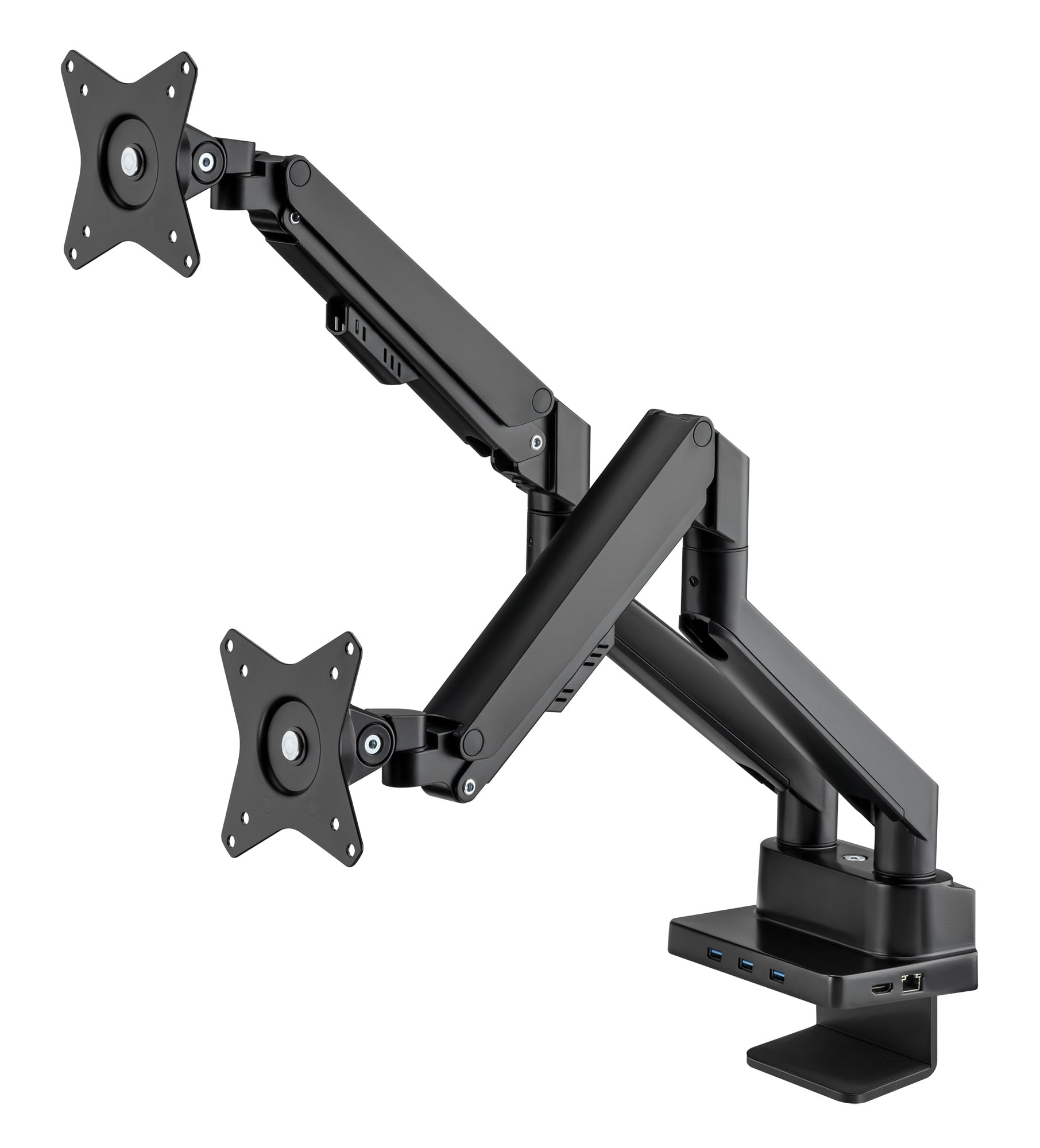 Supporto da Scrivania Doppio Monitor 17-32'' con Molla a Gas e Docking Station 8-in-1 - Manhattan ICA-LCD DUAL-DOCKMH