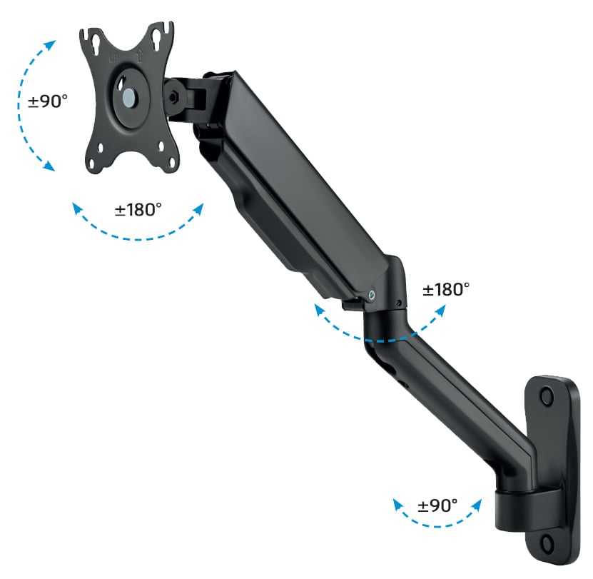 Supporto a Muro con Molla per TV 17-32'' Estensione 55,1 cm - Techly ICA-LCD G112E