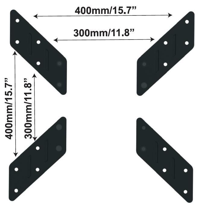 Adattatore per Supporto VESA da 200x200 a 400x400 Nero - Techly ICA-LCD G11A