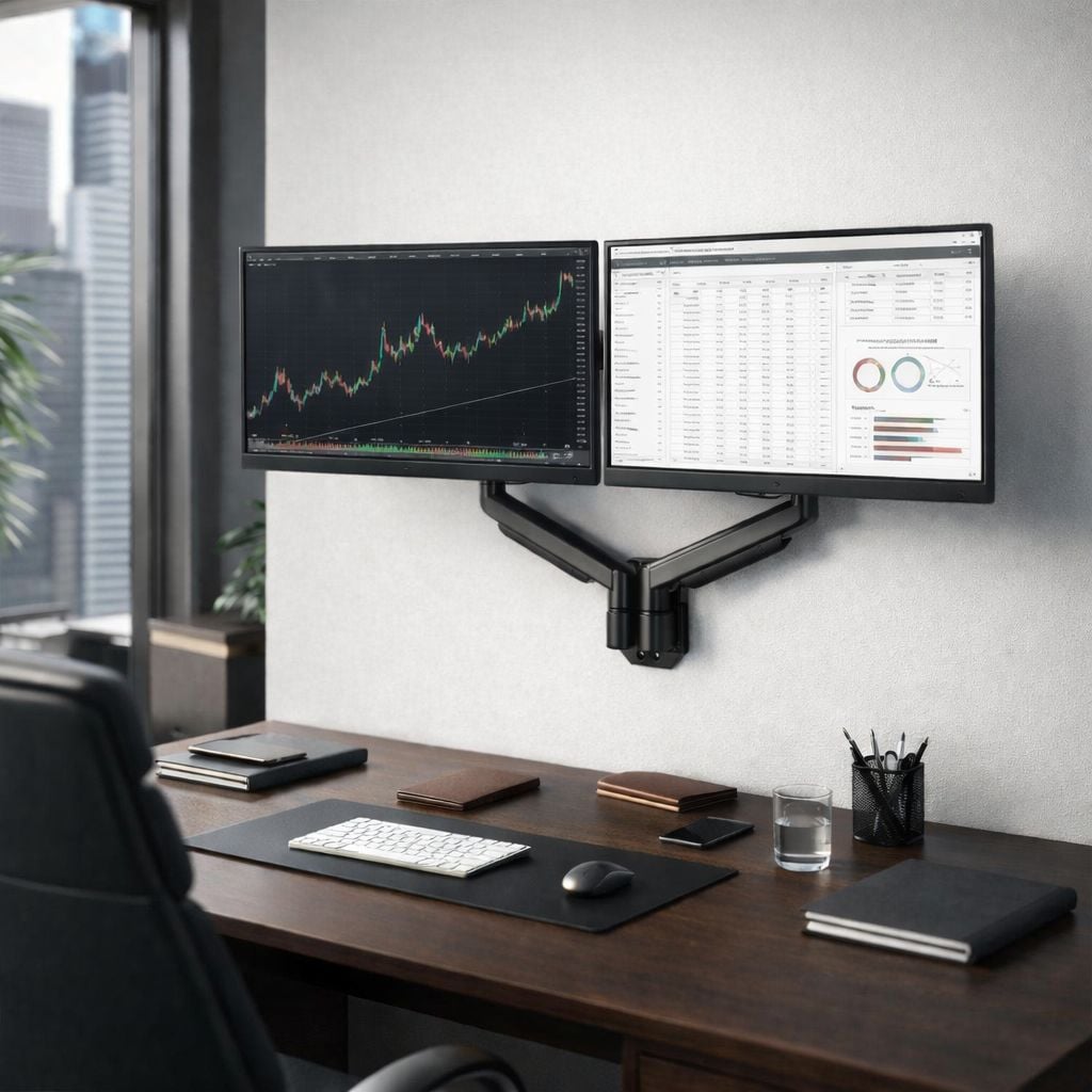 Staffa a Muro con Molla a Gas per due Monitor 13-32'' - Techly ICA-LCD G17