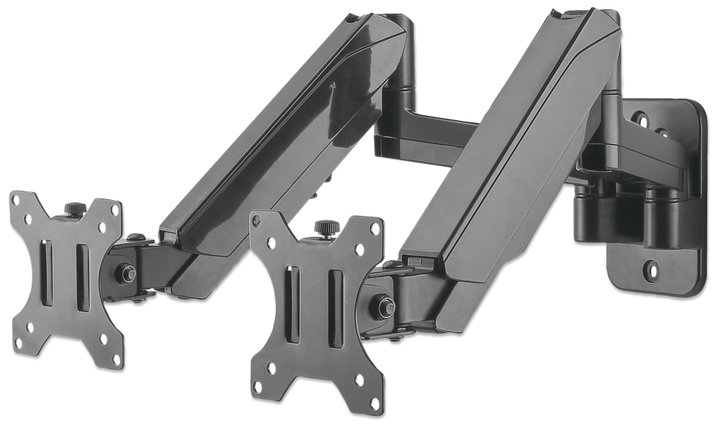 Staffa a Muro con Molla a Gas per Due Monitor 17-32" - Manhattan ICA-LCD G27MH