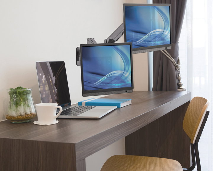 Staffa a Muro con Molla a Gas per Due Monitor 17-32" - Manhattan ICA-LCD G27MH