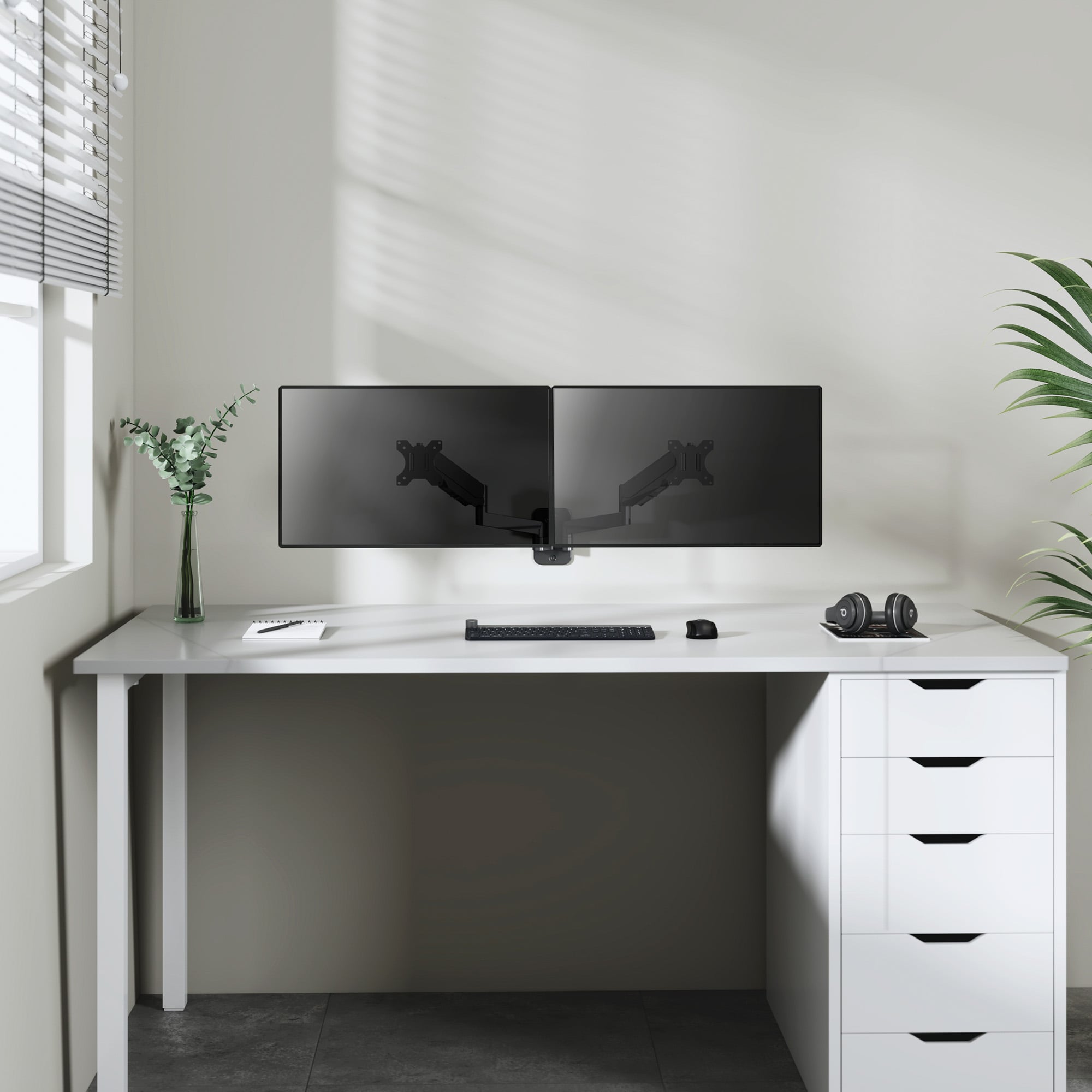 Staffa a Muro con Molla a Gas per due Monitor 17-32'' - Manhattan ICA-LCD G27MH