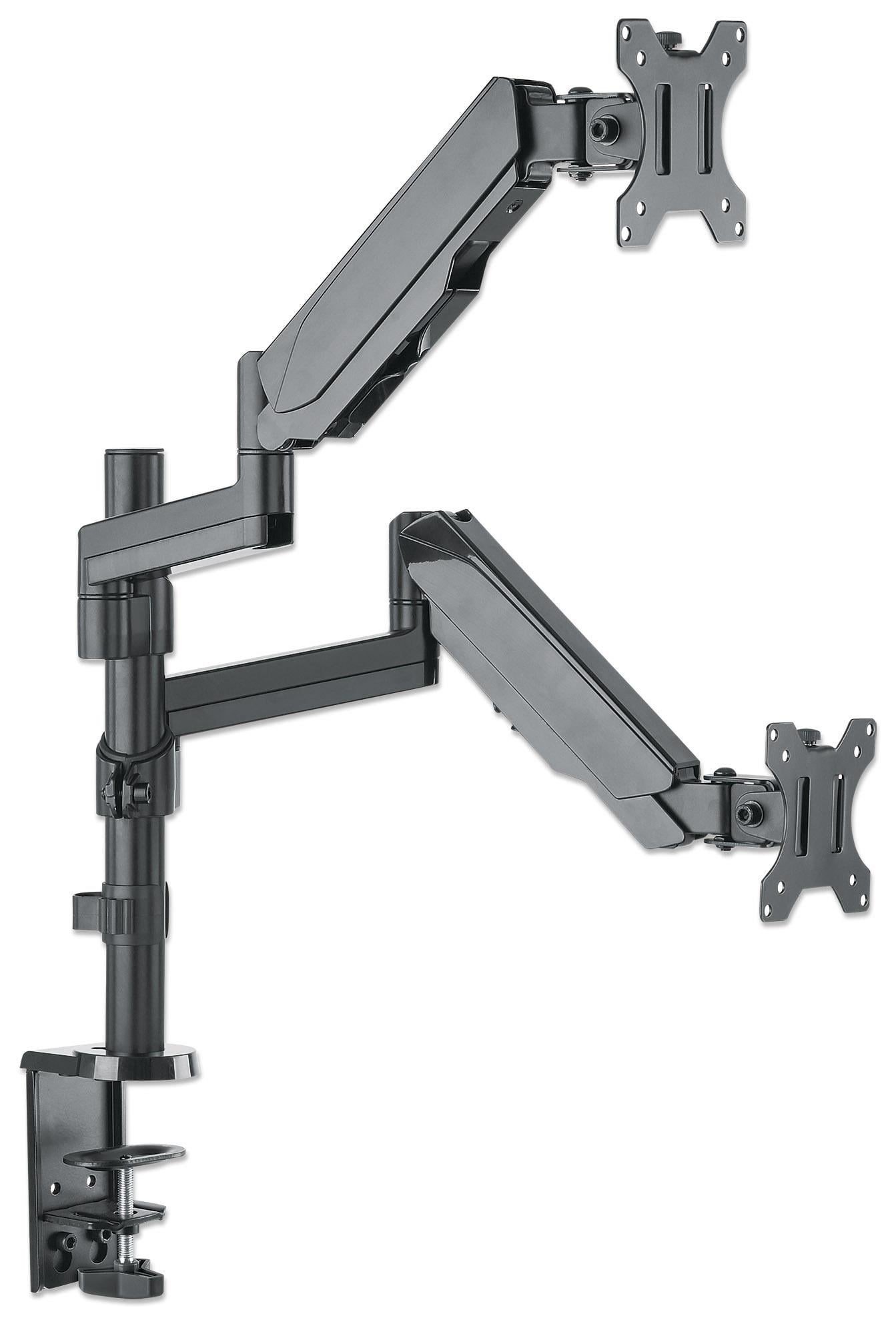 Supporto da Scrivania Doppio Monitor 17-32'' con molla a gas Nero - Manhattan ICA-LCD G97MH