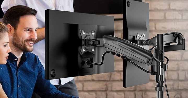 Supporto da Scrivania Doppio Monitor 17-32" con Molla a Gas Nero - Manhattan ICA-LCD G97MH
