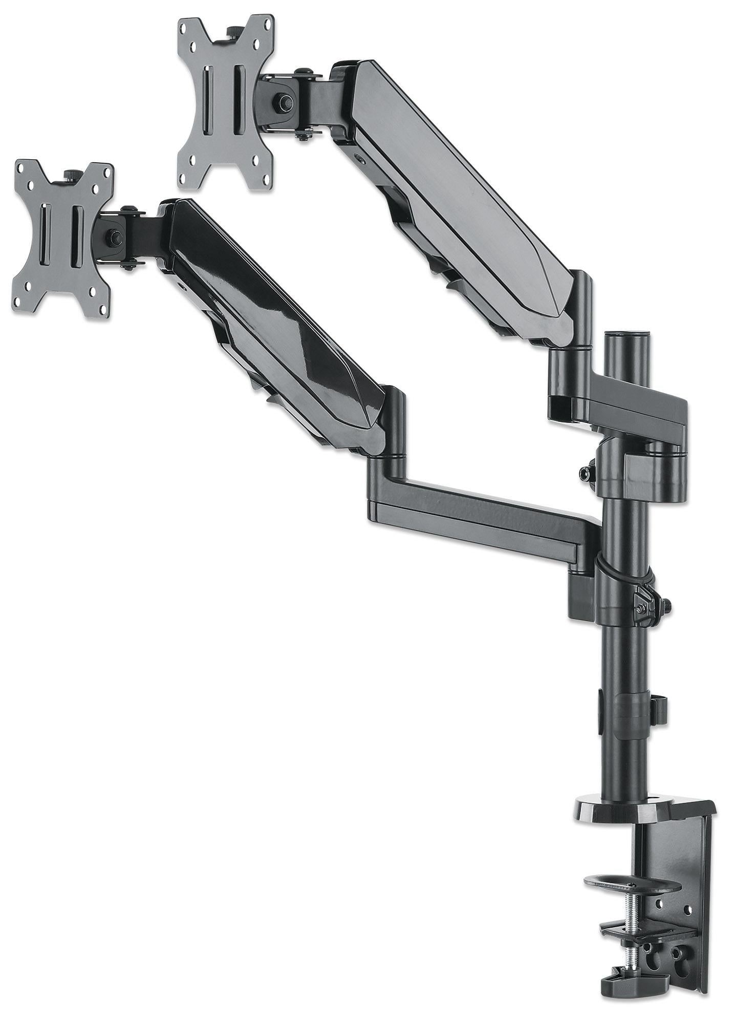 17 - 32 " Double Monitor Desk Support with Black Gas Spring - Manhattan ICA-LCD G 97 MH