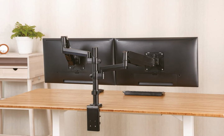 Supporto da Scrivania Doppio Monitor 17-32" con Molla a Gas Nero - Manhattan ICA-LCD G97MH
