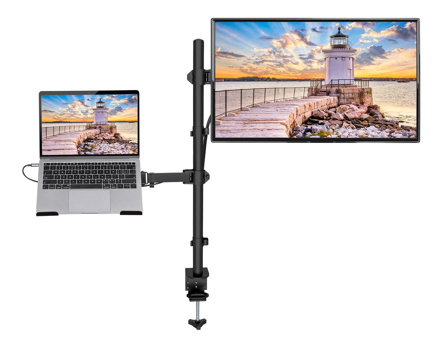 Supporto da Scrivania Braccio per Monitor 13-32'' e Mensola per Laptop - Manhattan ICA-LCD NTB136