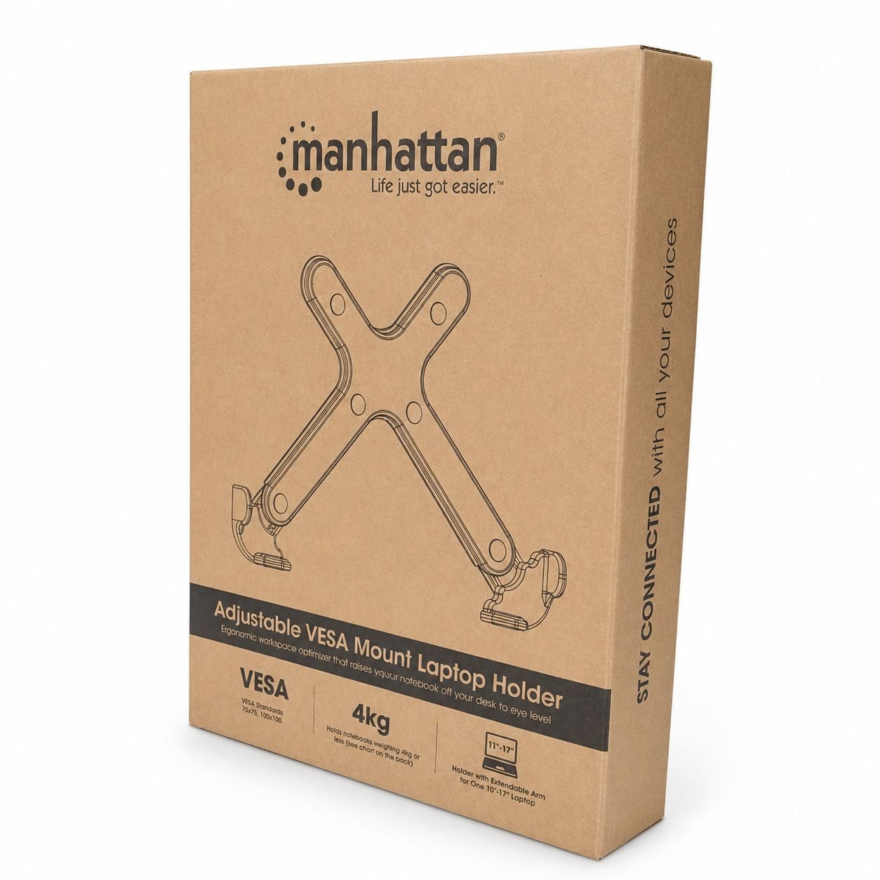 Supporto Laptop Regolabile con Montaggio VESA per Adattamento a Staffa - Manhattan ICA-LCD VESA-NB