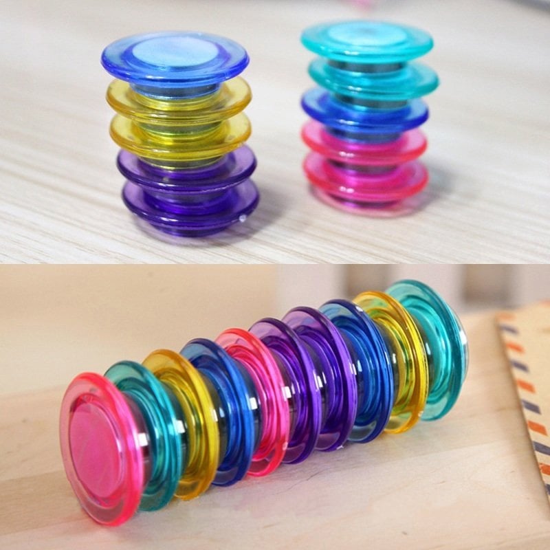 Calamite per Lavagna Magnetica Magneti Trasparenti Colorati 10 pz - Techly ICA-MAG 30MIX
