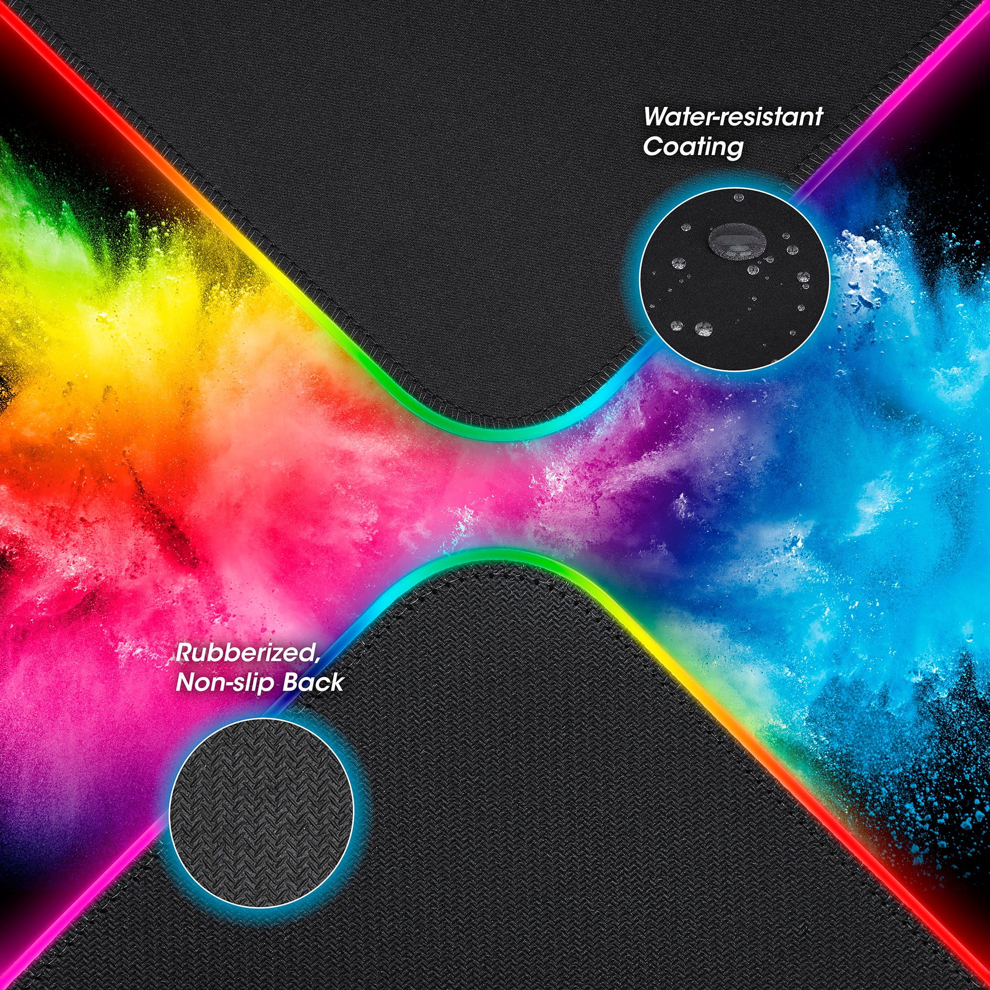 Tappetino Mouse Gaming XXL Illuminazione LED Effetti Luce RGB - Manhattan ICA-MP GAMEXL-RGB