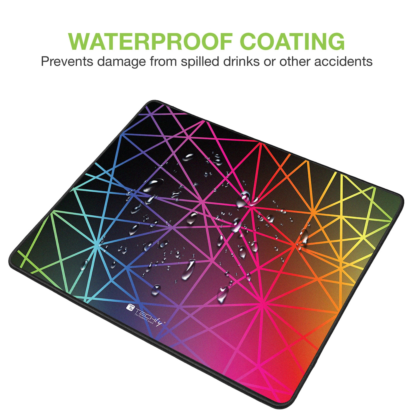 Tappetino Gaming Antiscivolo XL 450 x 400 mm Multicolor - Techly ICA-MP GLASS2