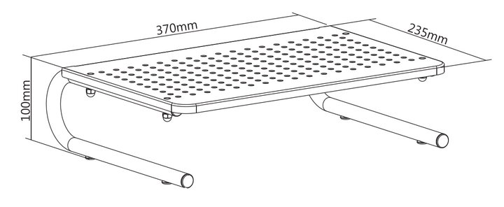 Stand supporto da scrivania per monitor notebook in metallo 370mm nero - Logilink ICA-MS 059
