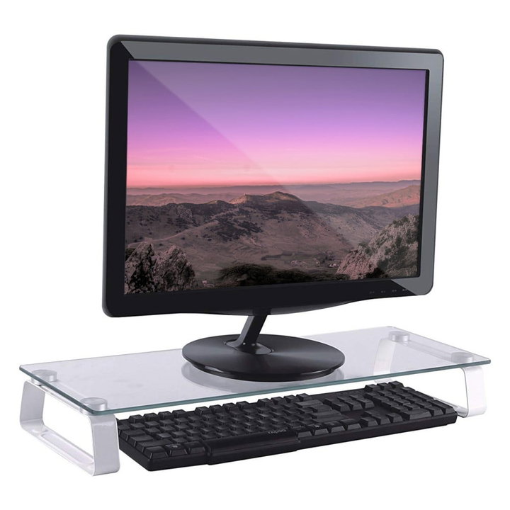Stand da Scrivania per Monitor/Notebook in Vetro Trasparente - Logilink ICA-MS 062