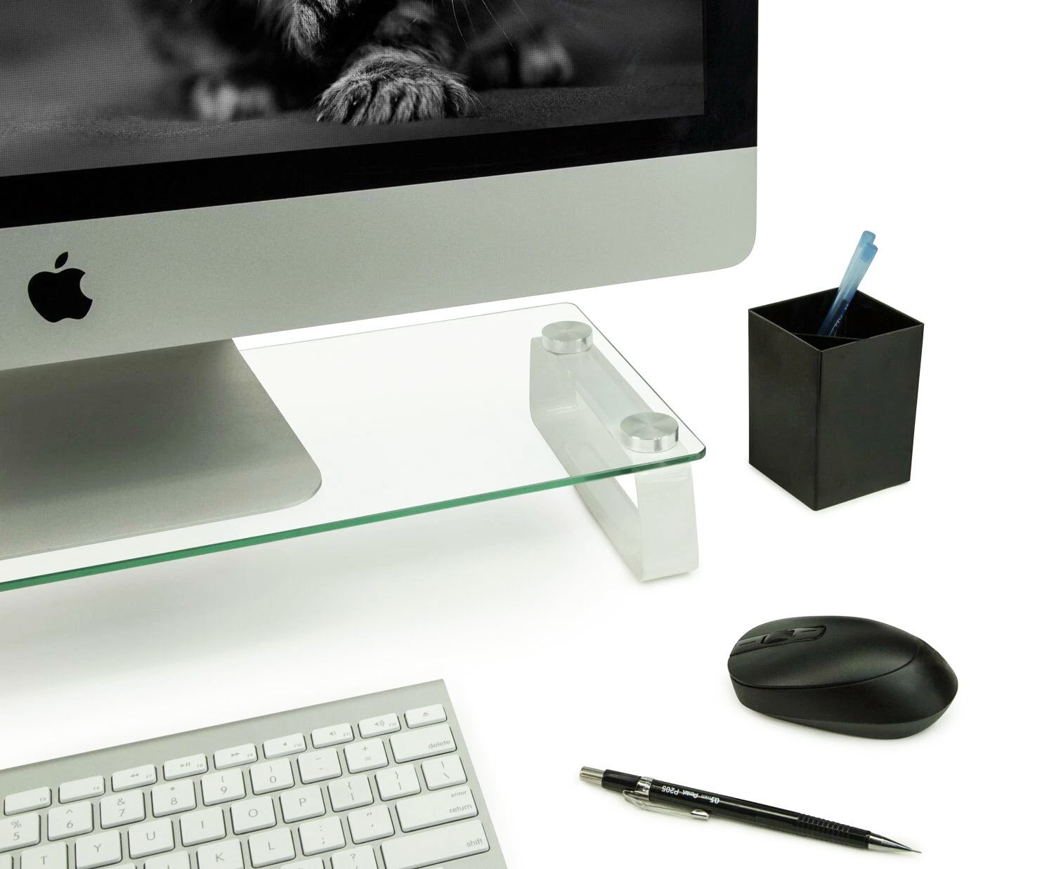 Desk stand for Monitor or Notebook in Transparent Glass - Logilink ICA-MS 062