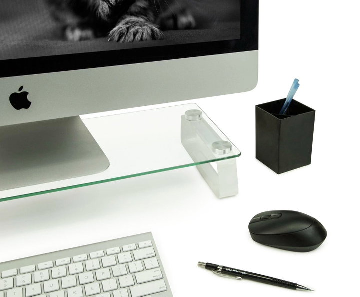 Stand da Scrivania per Monitor/Notebook in Vetro Trasparente - Logilink ICA-MS 062