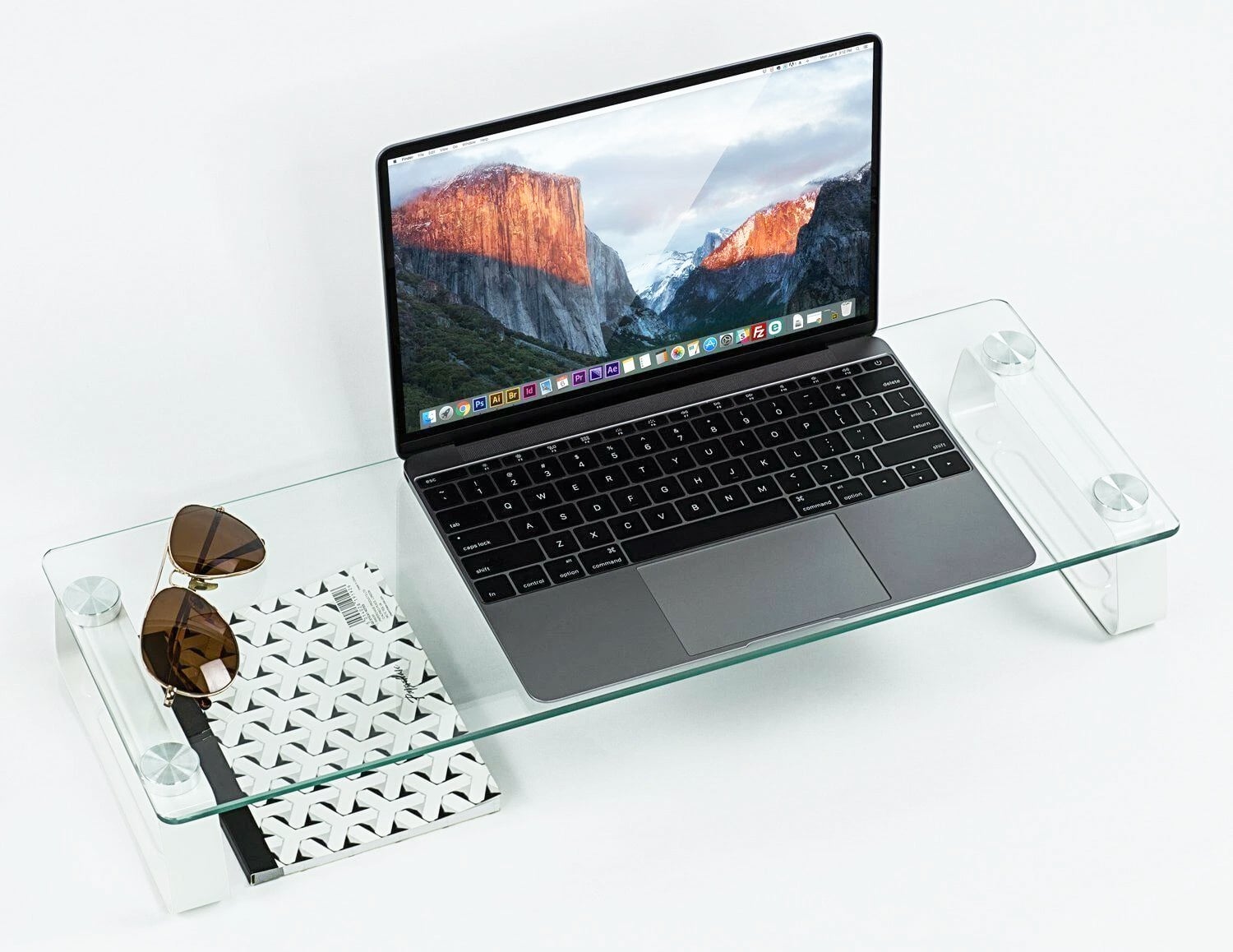 Desk stand for Monitor or Notebook in Transparent Glass - Logilink ICA-MS 062