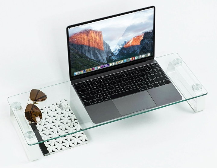 Stand da Scrivania per Monitor/Notebook in Vetro Trasparente - Logilink ICA-MS 062