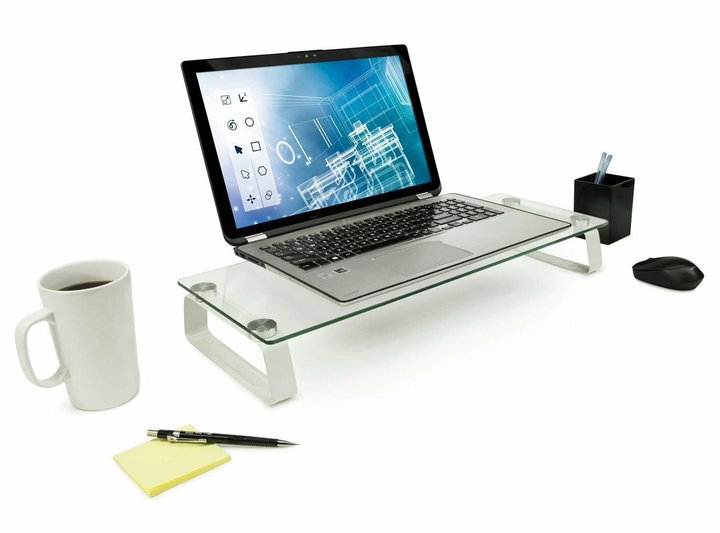 Stand da Scrivania per Monitor/Notebook in Vetro Trasparente - Logilink ICA-MS 062
