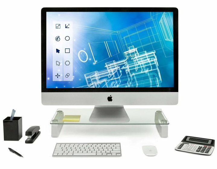 Stand da Scrivania per Monitor/Notebook in Vetro Trasparente - Logilink ICA-MS 062