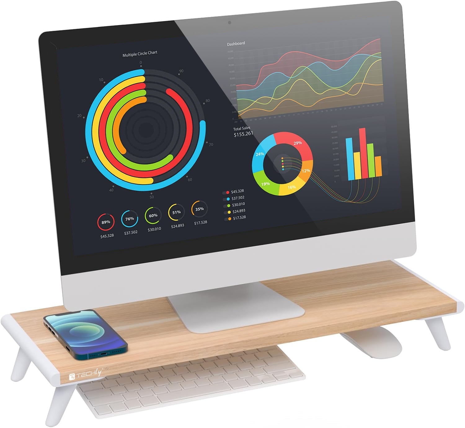 Support for Universal and Ergonomic Monitor - Techly ICA-MS 389