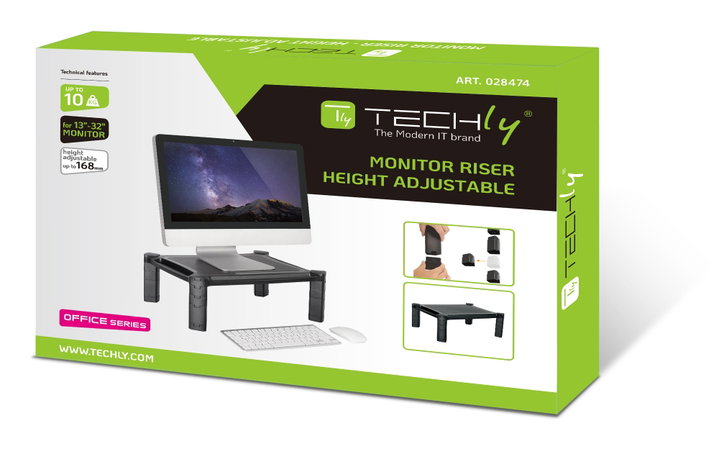 Supporto da Scrivania Monitor Notebook con Altezza Regolabile - Techly ICA-MS 401