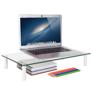 Universal Transparent Glass Shelf for Monitor and Laptop - Techly ICA-MS 461