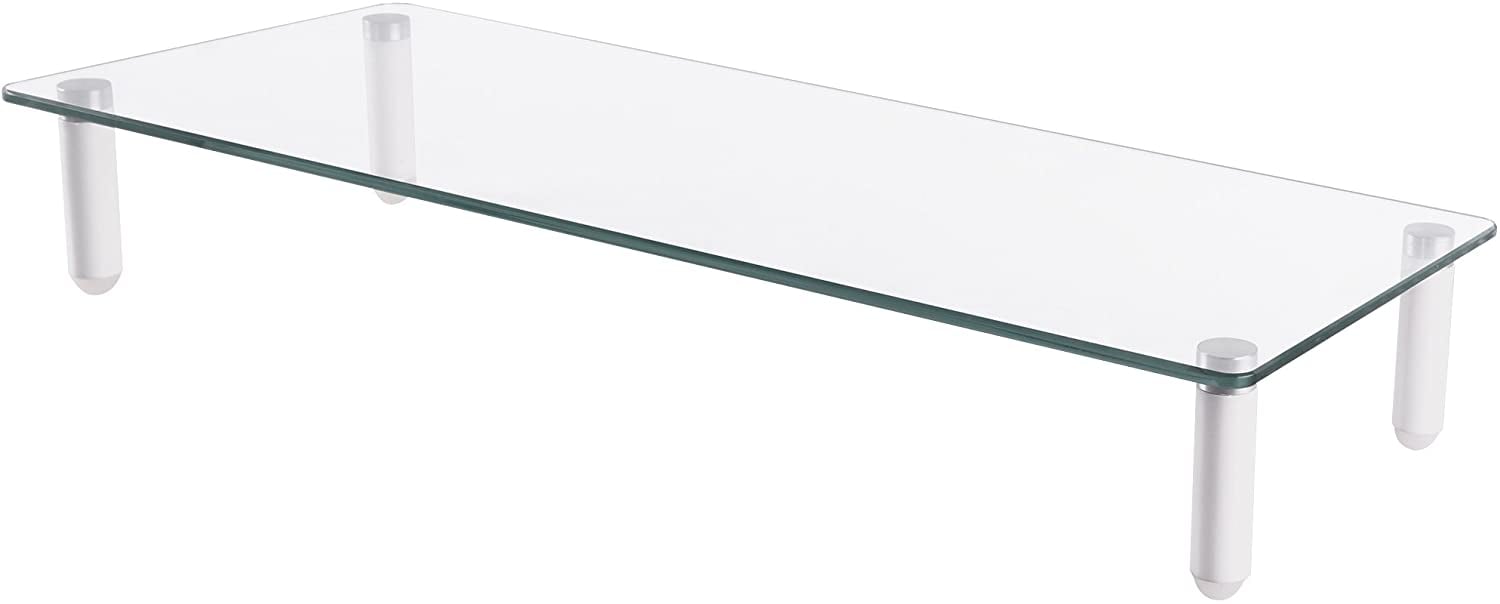 Universal Transparent Glass Shelf for Monitor and Laptop - Techly ICA-MS 461
