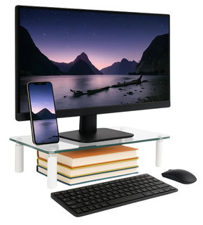 Desk Stand Adjustable in Transparent Glass for Monitor - Techly ICA-MS 461 E