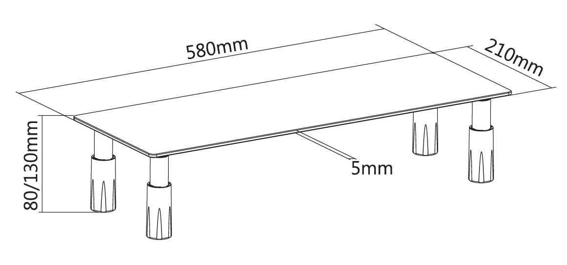 Desk Stand Adjustable in Transparent Glass for Monitor - Techly ICA-MS 461 E