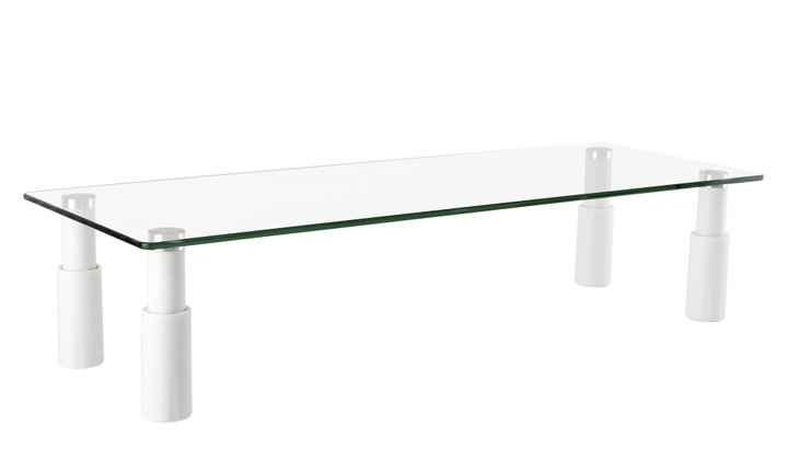 Stand da Scrivania Regolabile in Vetro Trasparente per Monitor - Techly ICA-MS 461E