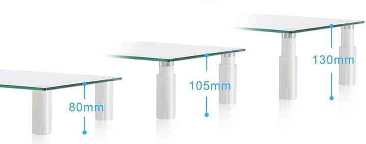 Stand da Scrivania Regolabile in Vetro Trasparente per Monitor - Techly ICA-MS 461E