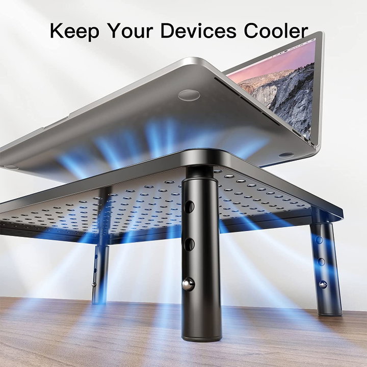 Supporto da Scrivania Ergonomico Regolabile in Altezza Metallo Nero - Techly ICA-MS 481