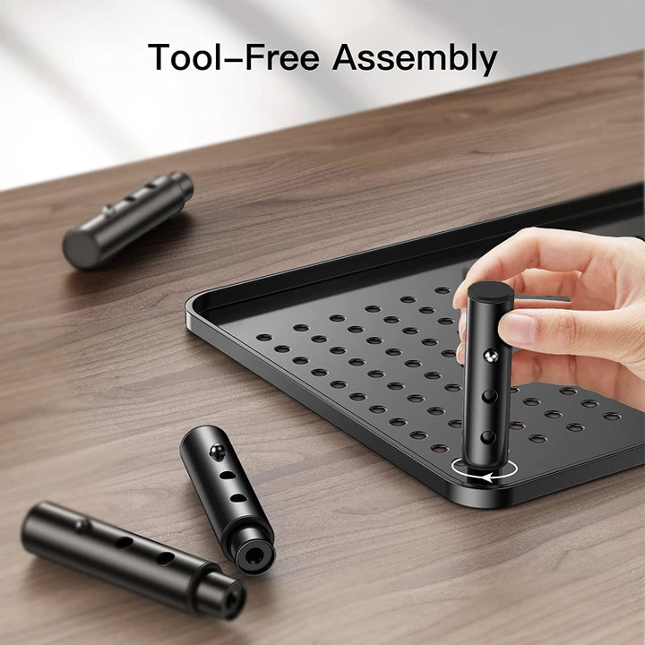 Supporto da Scrivania Ergonomico Regolabile in Altezza Metallo Nero - Techly ICA-MS 481