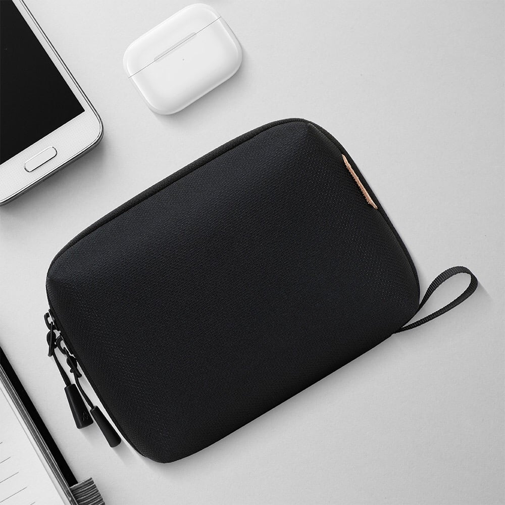 Borsa Organizer Compatta per Accessori Ufficio Fotografia Viaggi, Nero - Techly ICA-NB PUNCH18BK