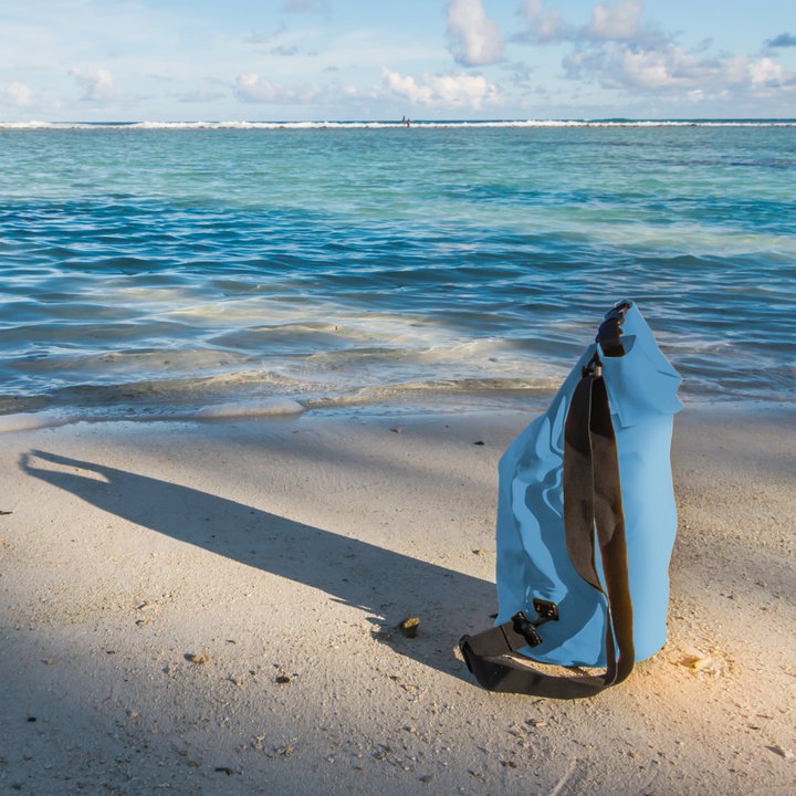 Sacca Impermeabile 20L Dry Bag Tracolla Regolabile Azzurro - Techly ICA-NB5 WP1020B
