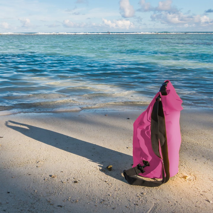Sacca Impermeabile 20L Dry Bag Tracolla Regolabile Fucsia - Techly ICA-NB5 WP1020P