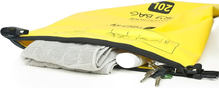 Sacca Impermeabile 20L Dry Bag Tracolla Regolabile Giallo - Techly ICA-NB5 WP1020Y