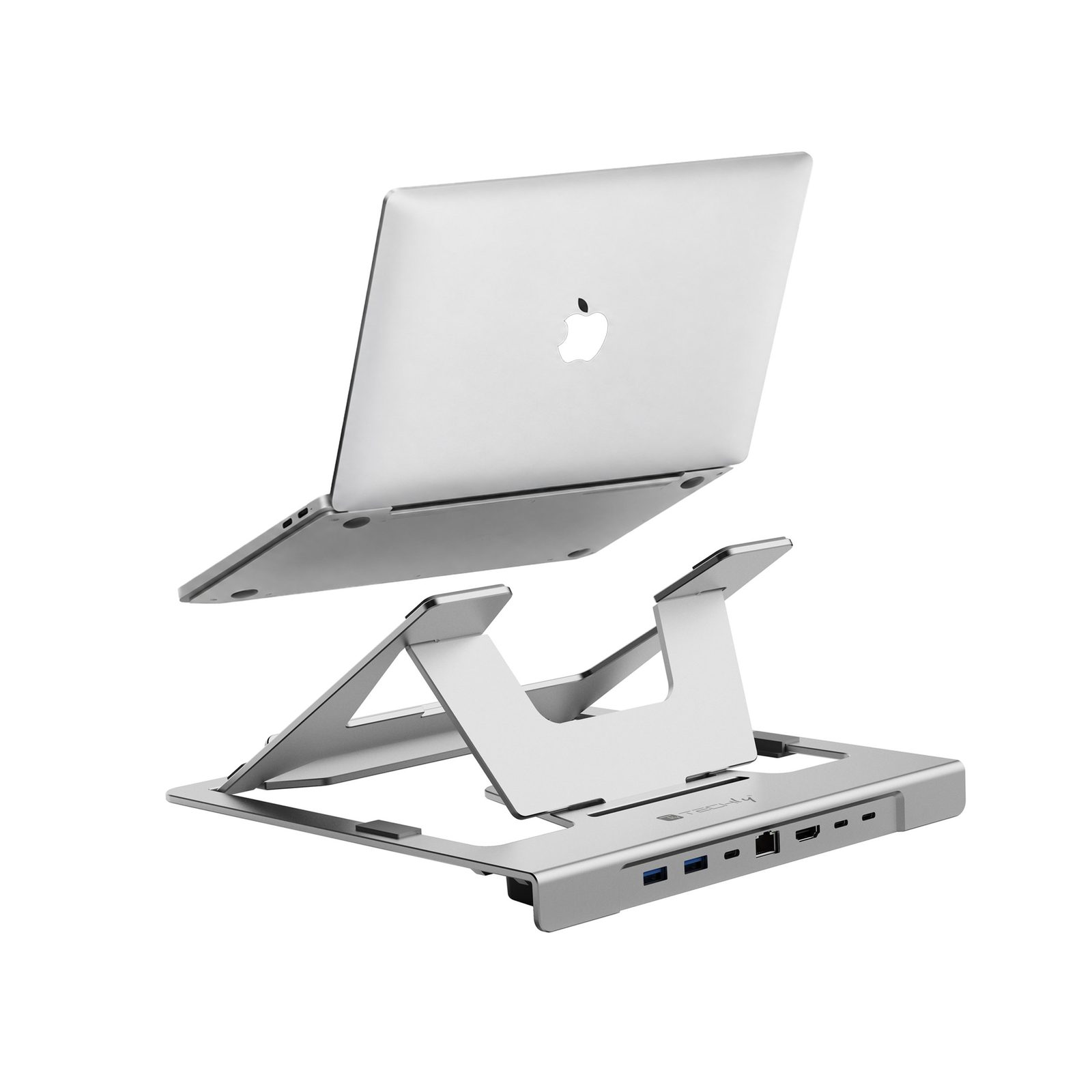 Docking Station USB-C™ 6 in 1 con Supporto Pieghevole in Alluminio per Laptop - Techly ICA-NTB DOCK61