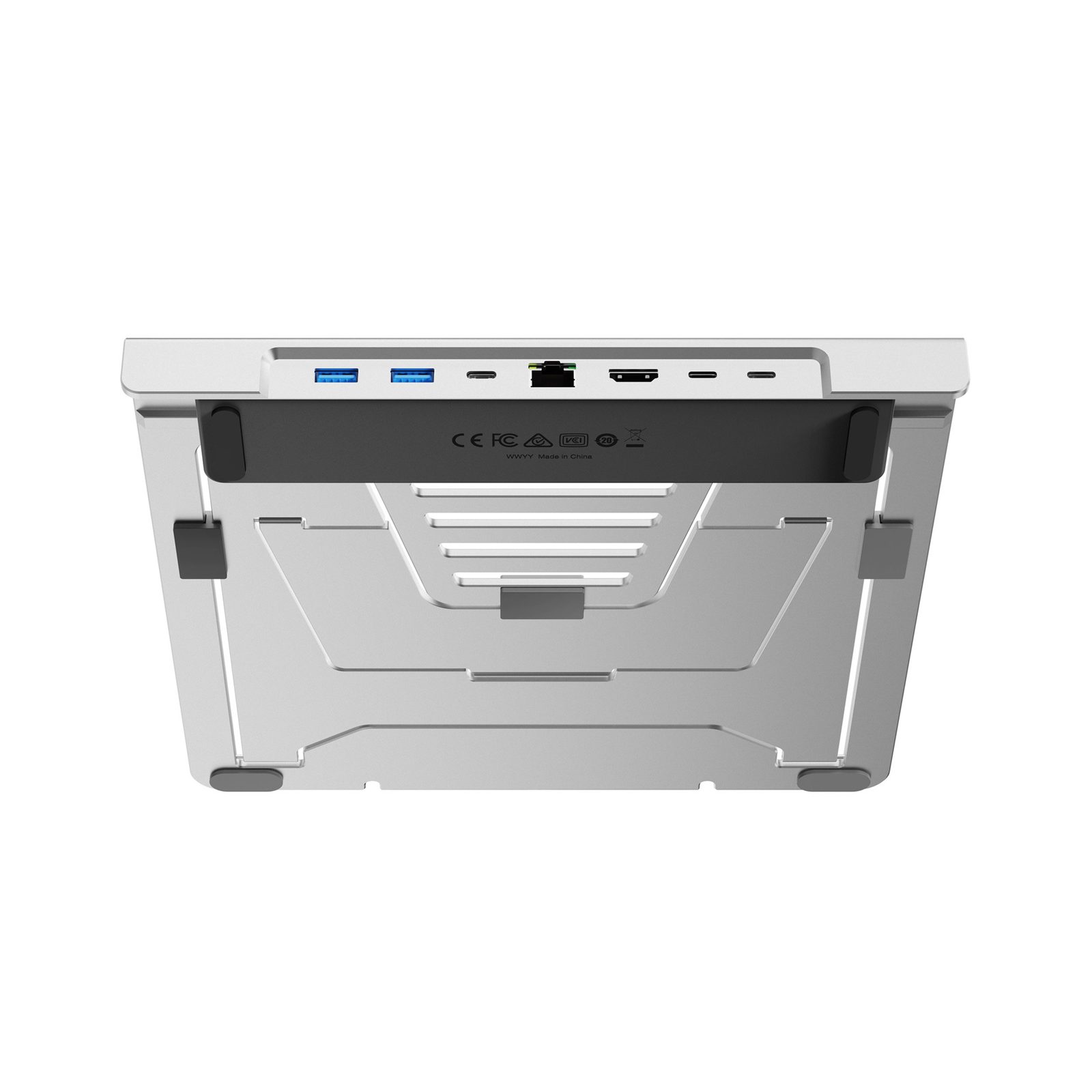 Docking Station USB-C™ 6 in 1 con Supporto Pieghevole in Alluminio per Laptop - Techly ICA-NTB DOCK61