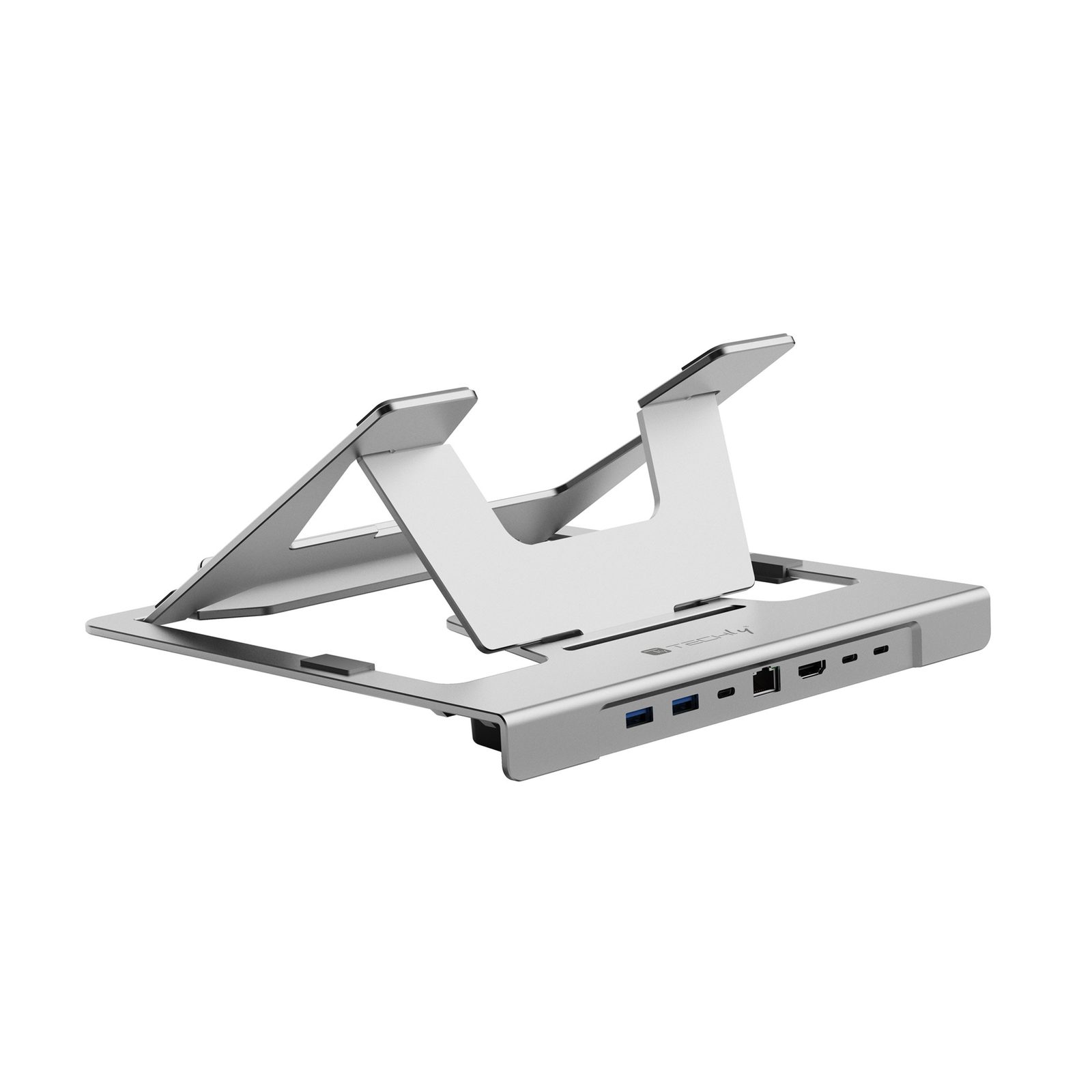 Docking Station USB-C™ 6 in 1 con Supporto Pieghevole in Alluminio per Laptop - Techly ICA-NTB DOCK61