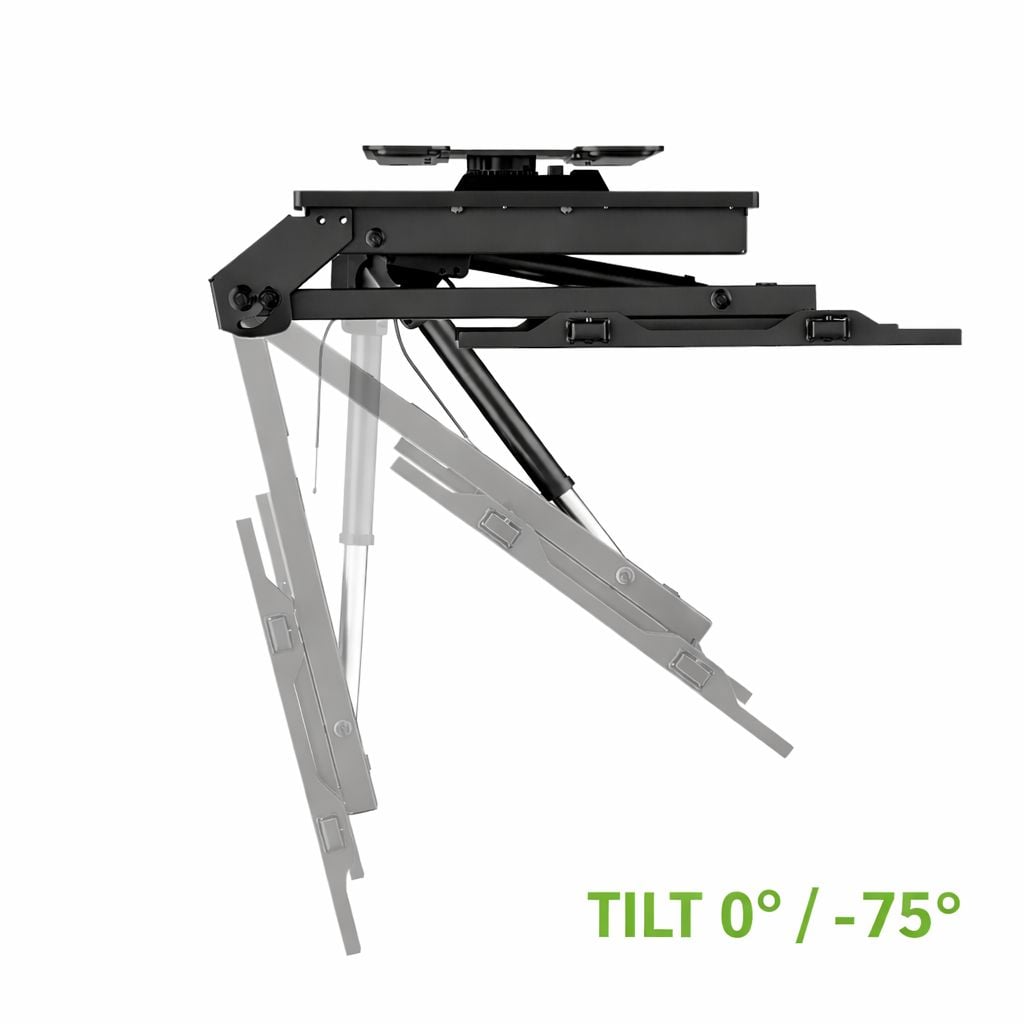 Supporto TV Motorizzato da Soffitto Inclinabile Integrazione Smart Home per TV da 37 a 75'', Nero - Techly ICA-PLB 074M