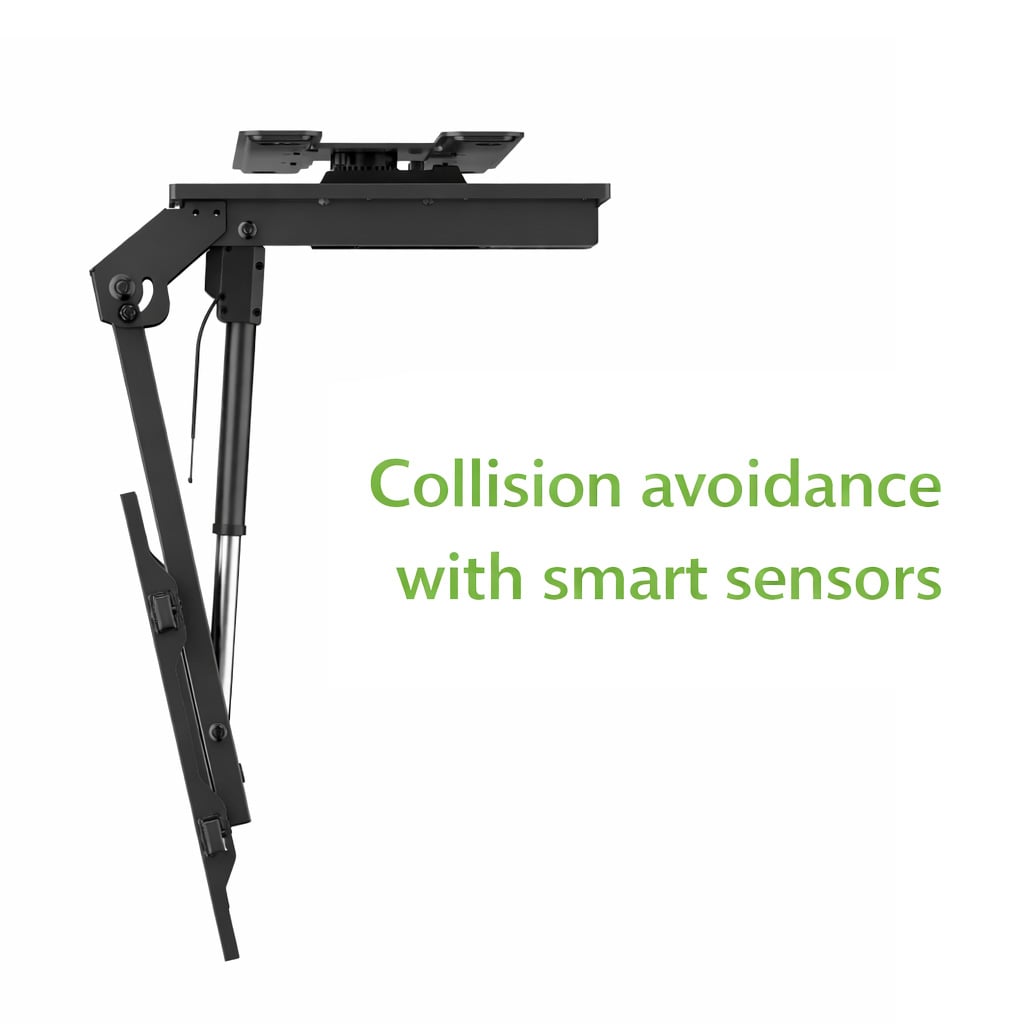 Supporto TV Motorizzato da Soffitto Inclinabile Integrazione Smart Home per TV da 37 a 75'', Nero - Techly ICA-PLB 074M